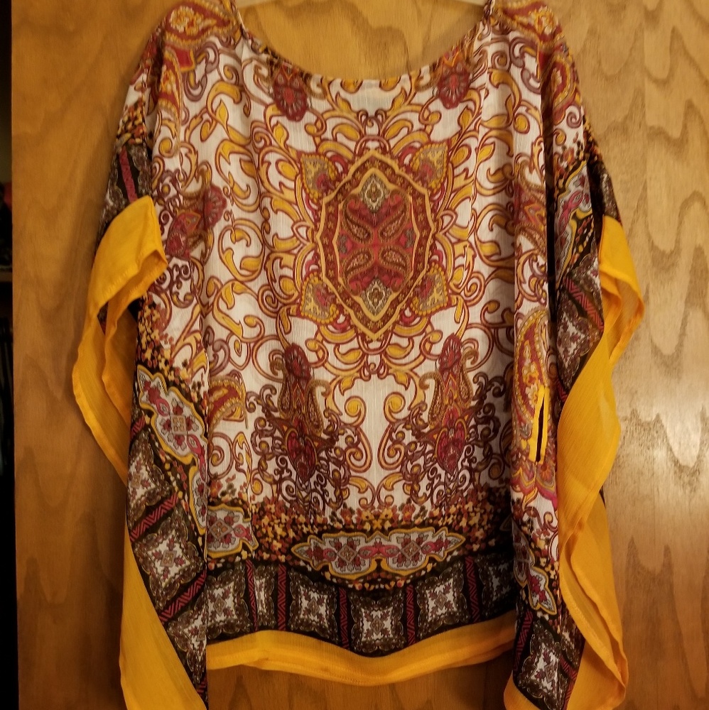 Poncho type blouse